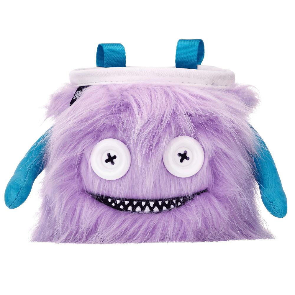 8BPlus Lilly Chalk Bag is a Purple monster chalk bag with blue arms and white button eyes