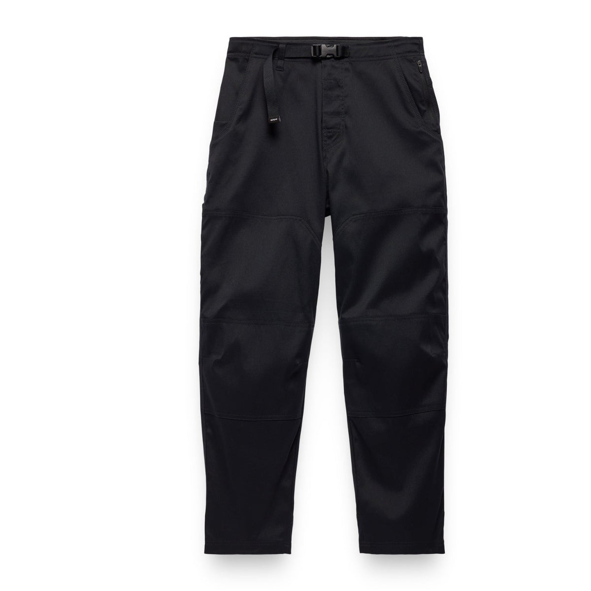 black hiking trousers on a white background