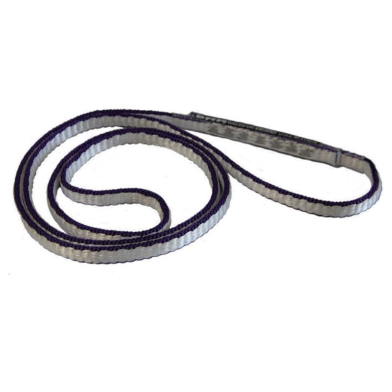 DMM Dyneema climbing Sling 8mm x 30cm, shown in black/white colours