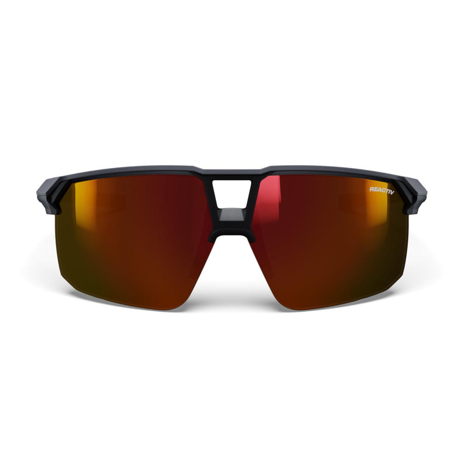 red and brown sunglasses on a white background