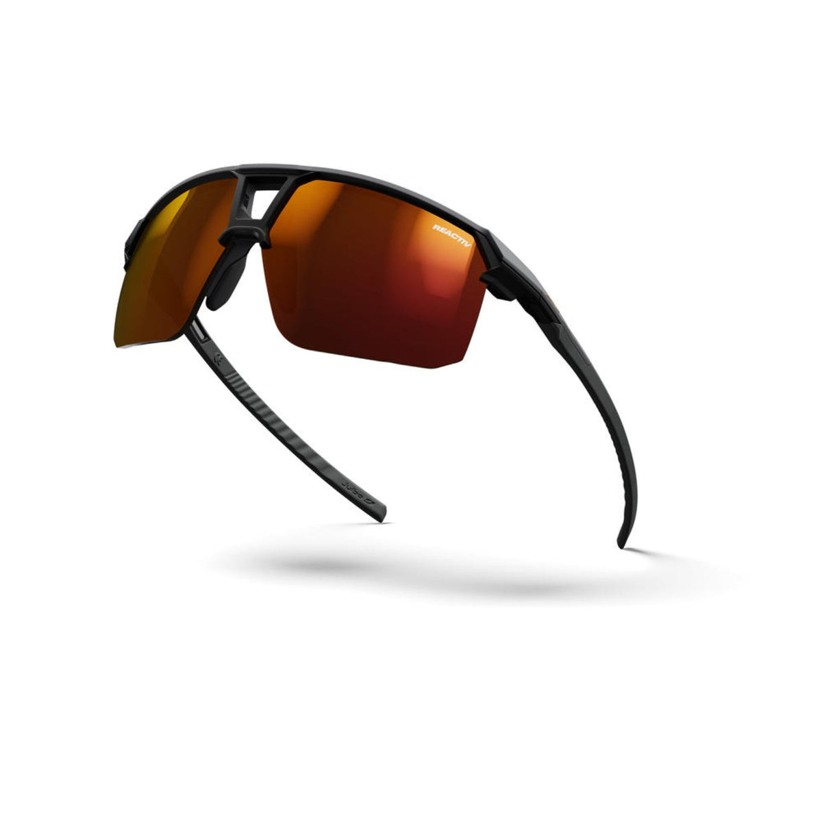 red and brown sunglasses on a white background