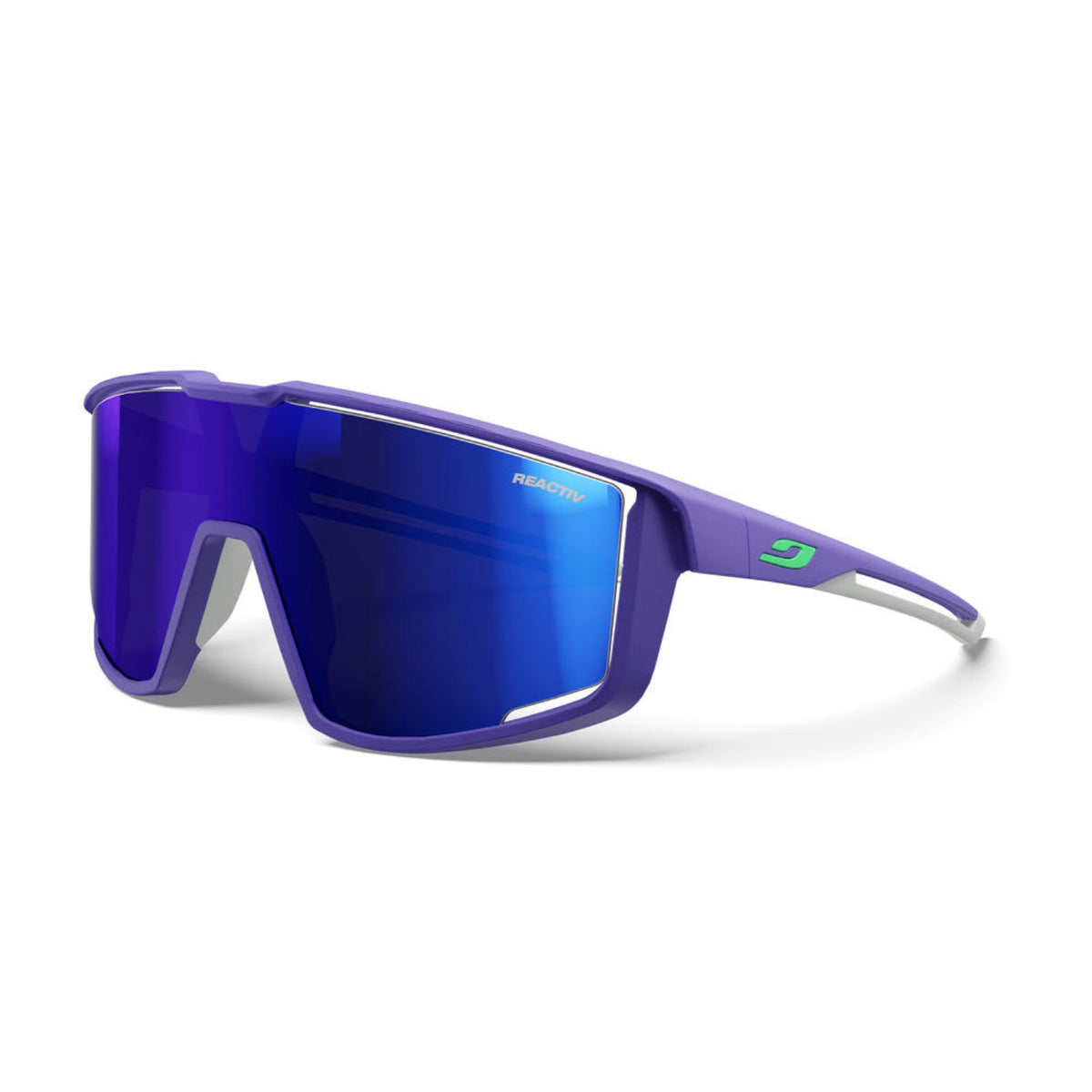 purple sunglasses on a white background