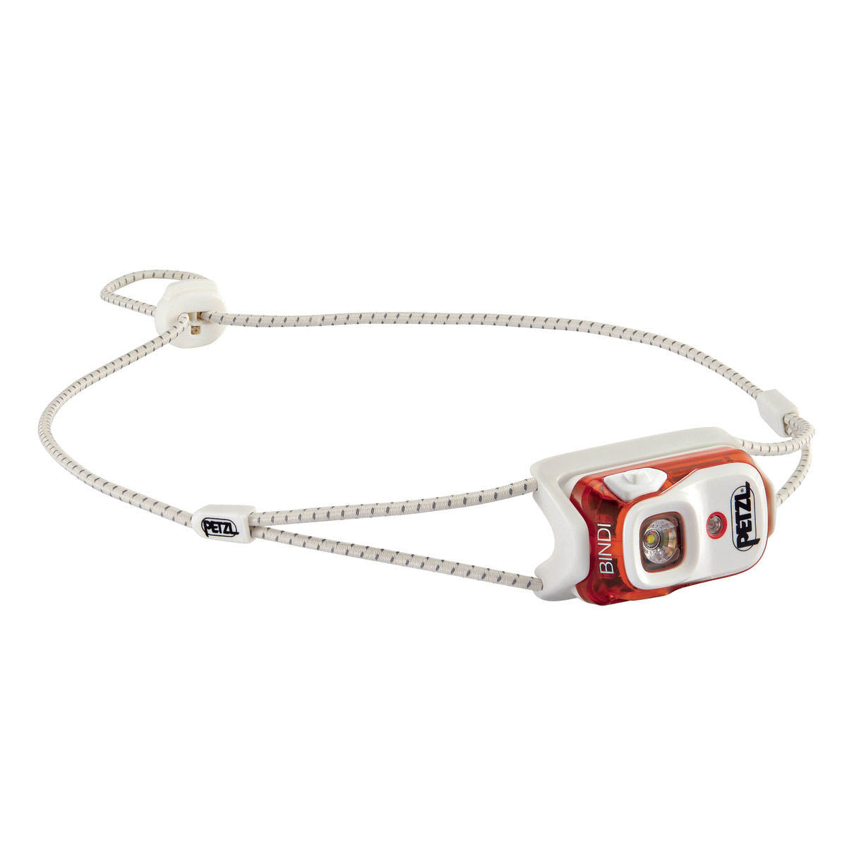 Petzl Bindi headlamp in Orange colour with grey strap