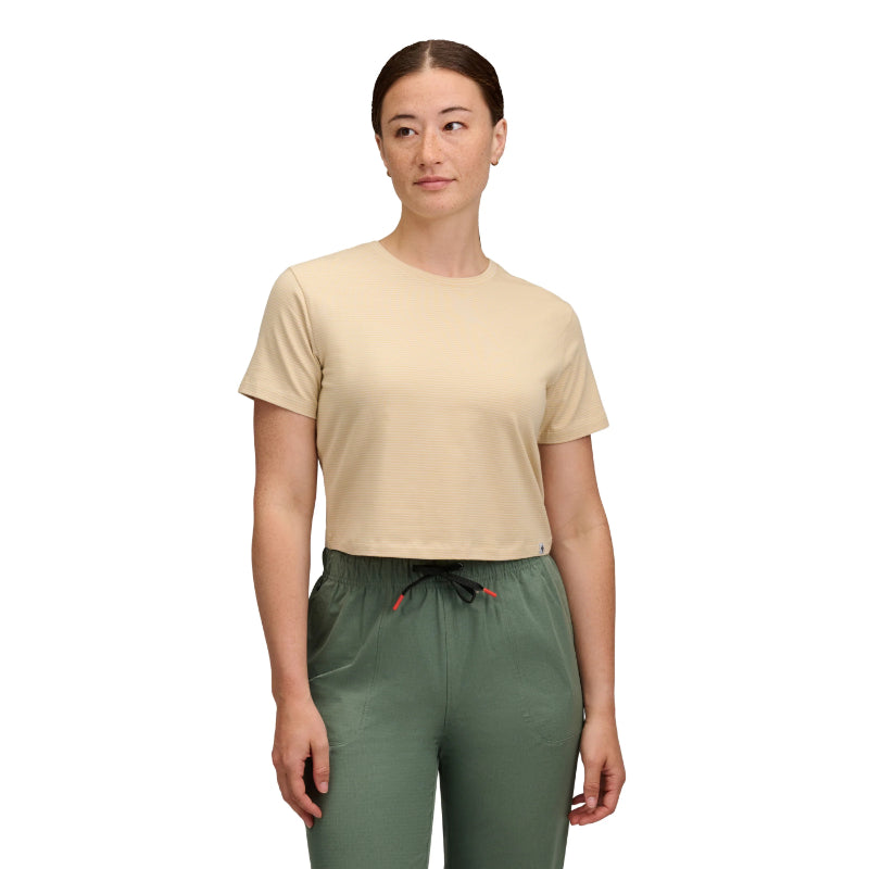 Black Diamond Stripe Crop SS Tee - Women's