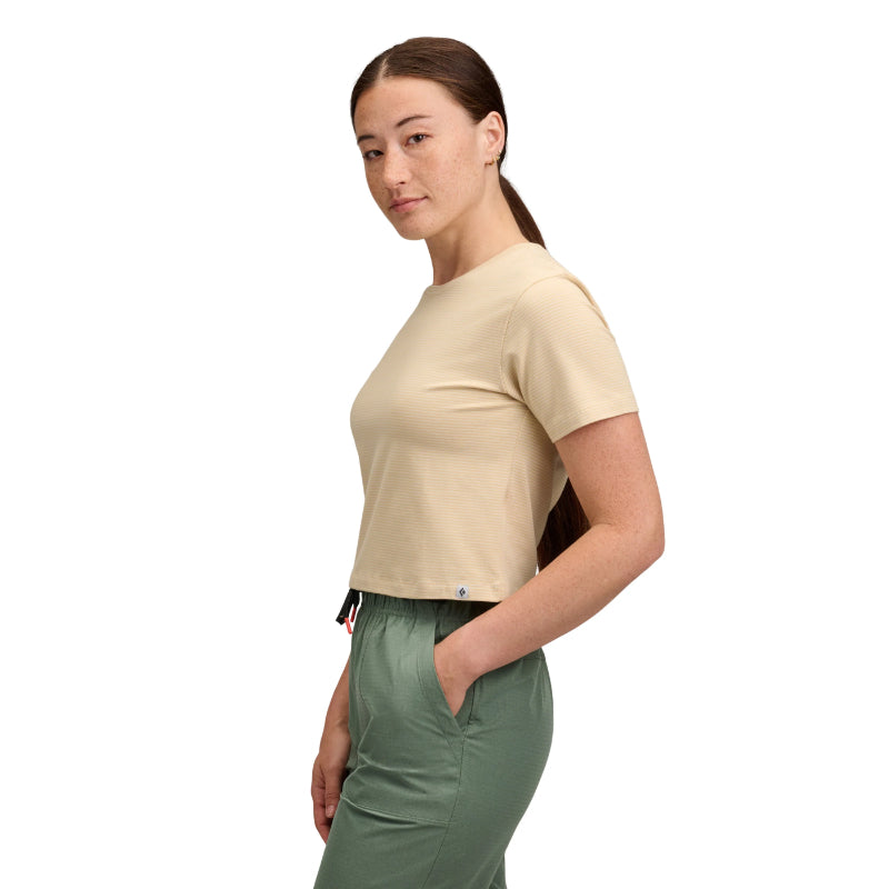Black Diamond Stripe Crop SS Tee - Women's