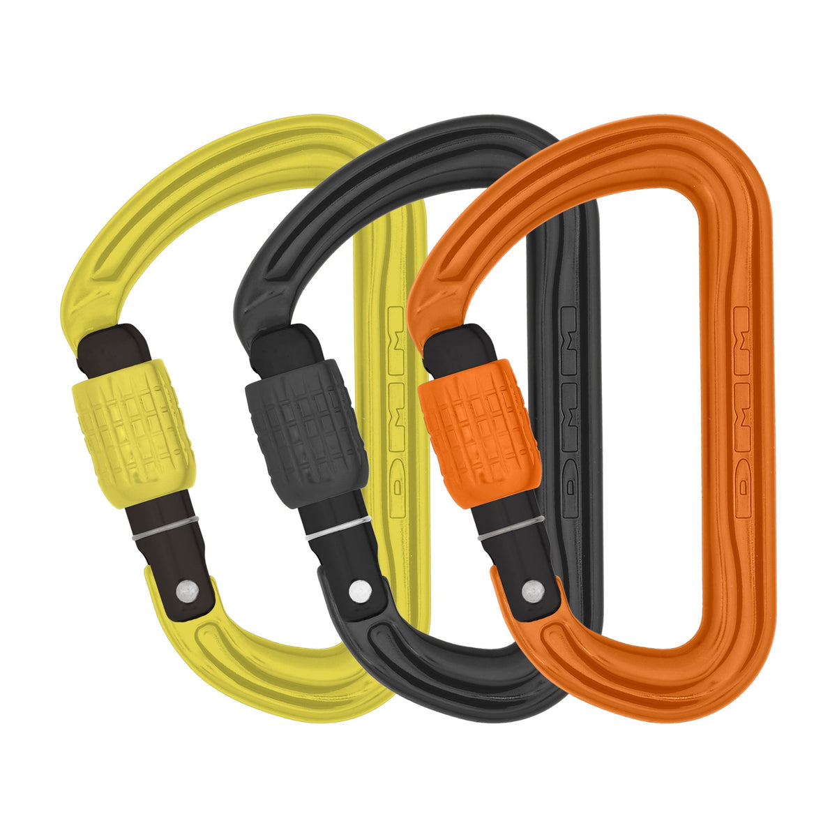 DMM Shadow Screwgate Coloured 3 Pack, Lime Grey Orange