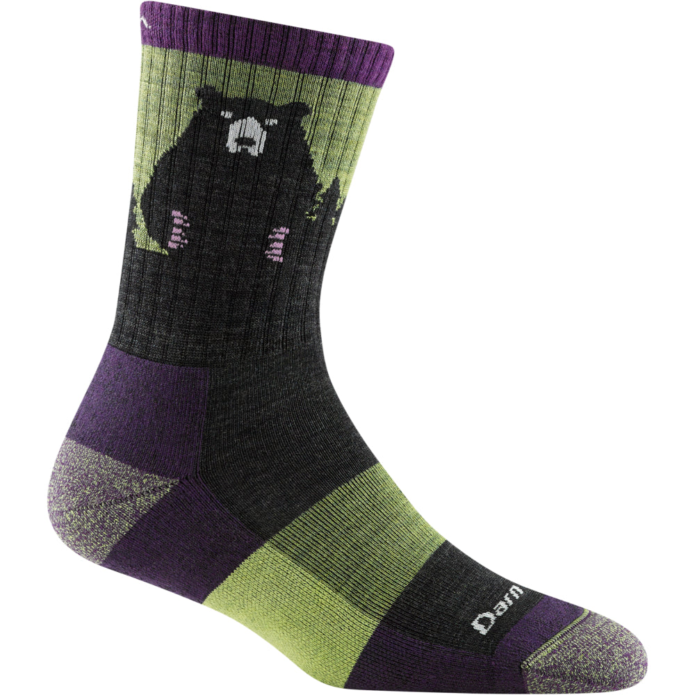 Darn Tough Womens Bear Town Micro Crew Lightweight Hiking Sock, Lime