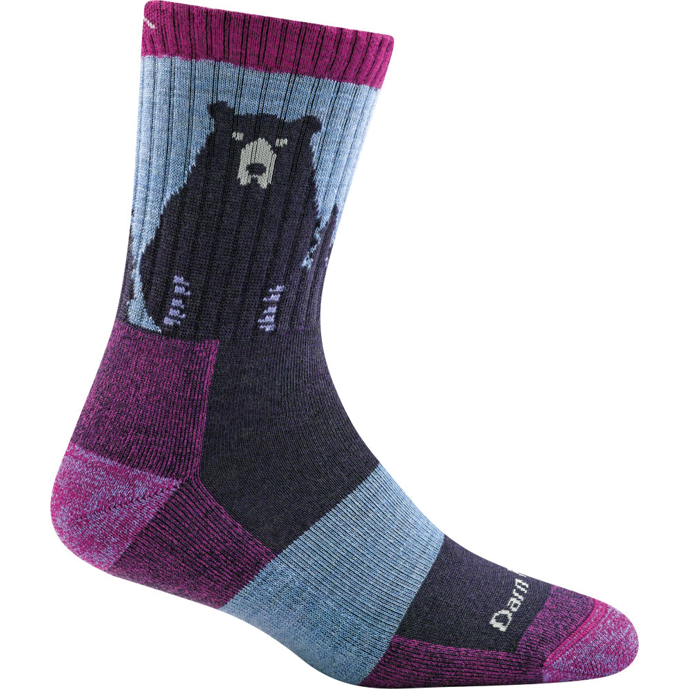 Darn Tough Womens Bear Town Micro Crew Lightweight Hiking Sock in quartz