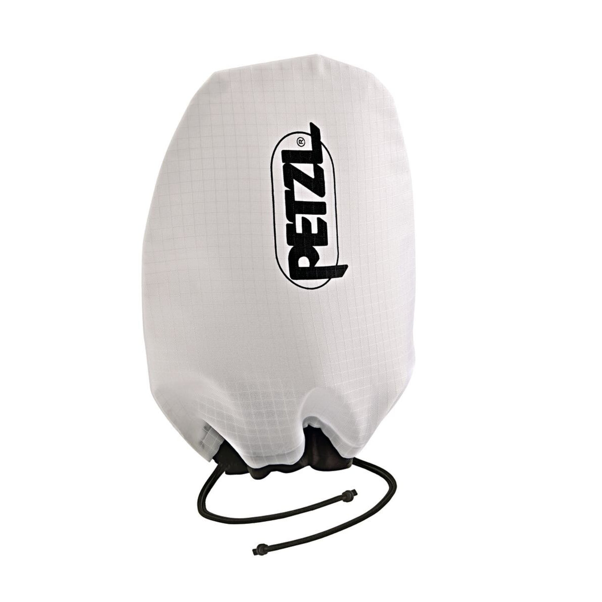 White headlamp cover with Petzl logo on a white background