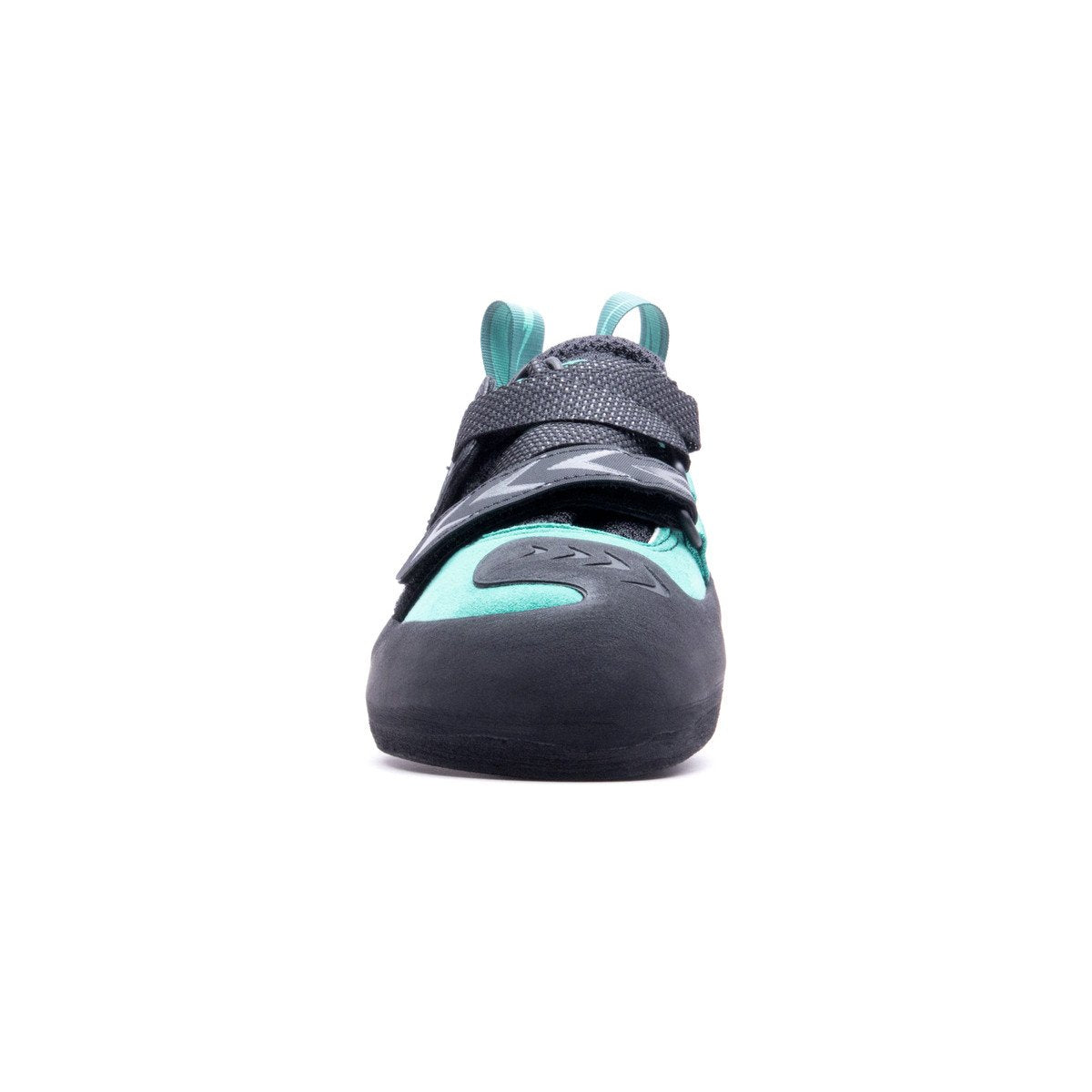 Evolv Kira Womens Climbing Shoe, front view showing velcro strap
