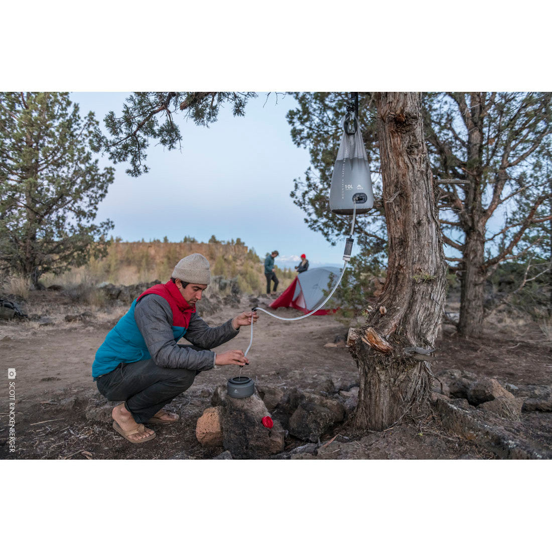 MSR AutoFlow XL Gravity Filter 10L shown in use in the backcountry