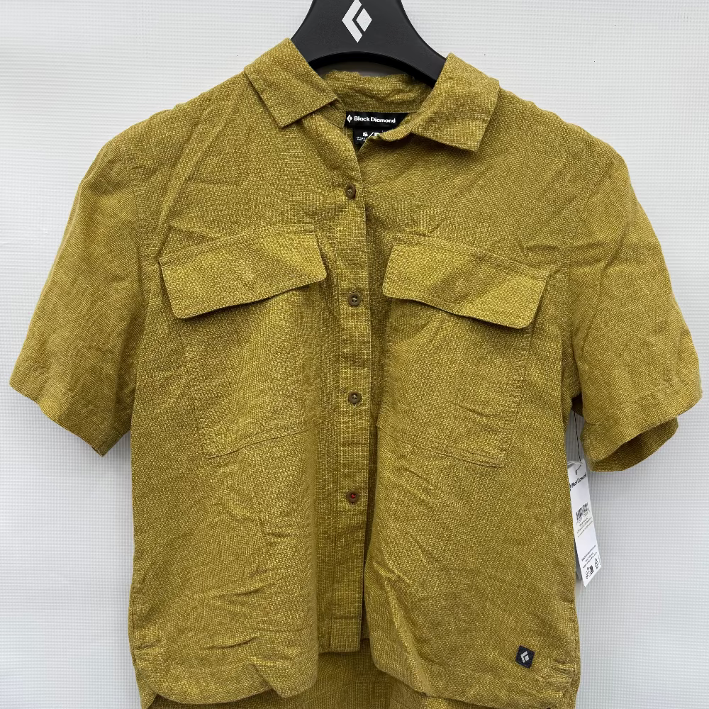 Black Diamond W NATURAL FIBRE SS BUTTON SHIRT SAMP S26 - Size SMALL - OCHRE