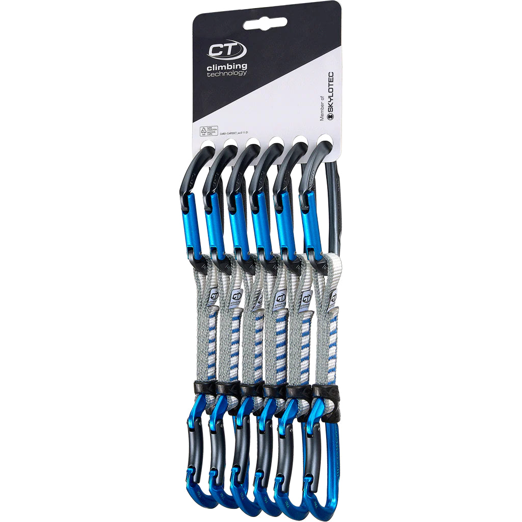 Climbing Technology Lime NY PRO Quickdraw Set- 12cm (6-Pack - White Slings)