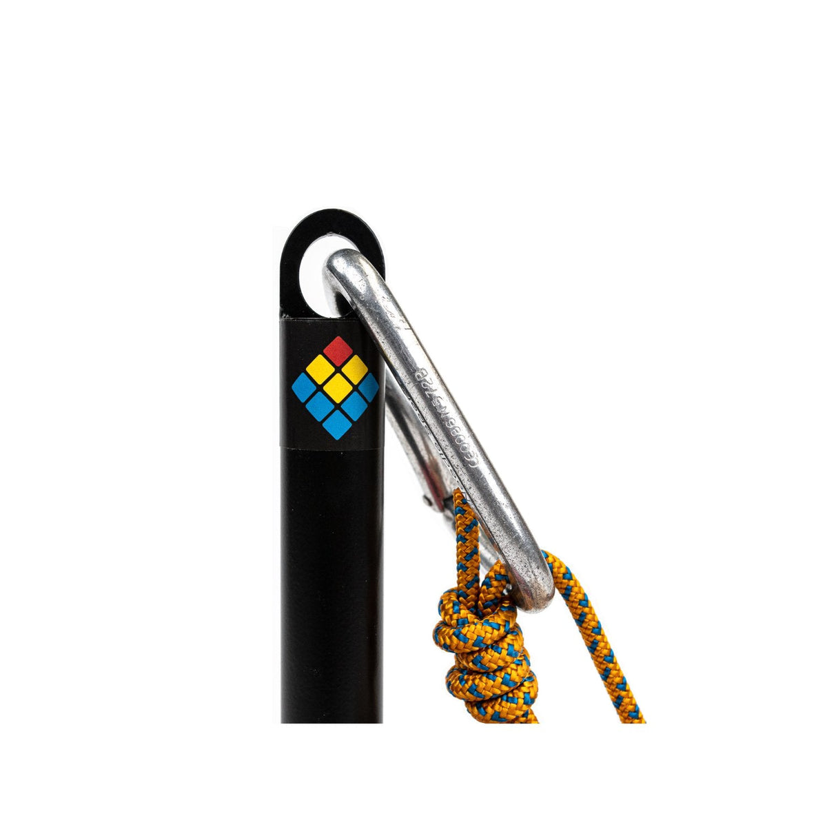 Lattice Lifting Pin showing attachment point with a carabiner