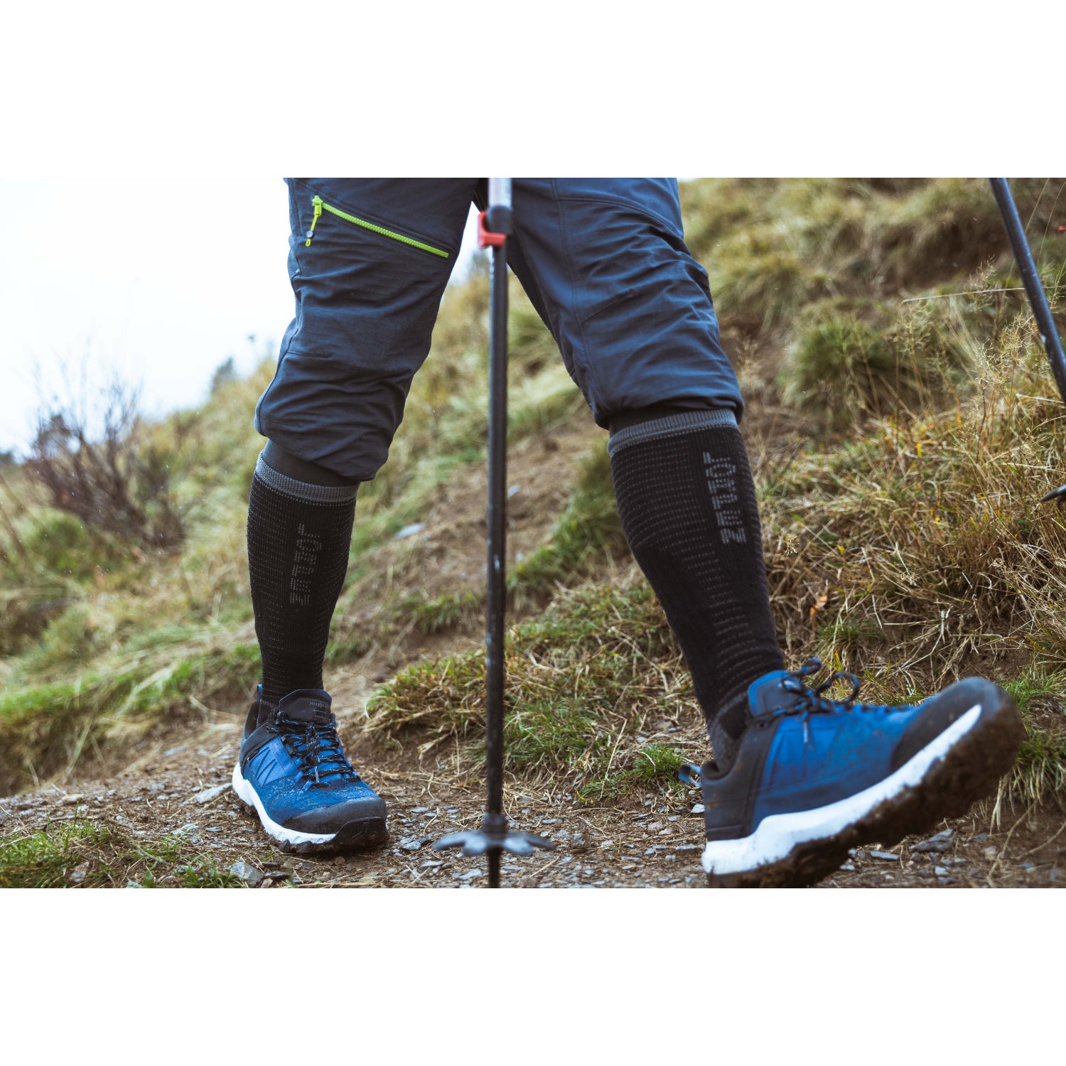 Lorpen Pro Trek Heavyweight Overcalf Sock in black on a white background