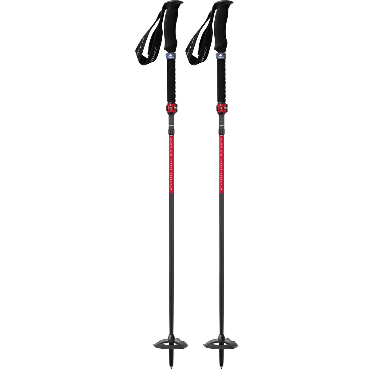 Pair of MSR Dynalock Ascent Carbon mountain poles, in Black/Grey/Red colours