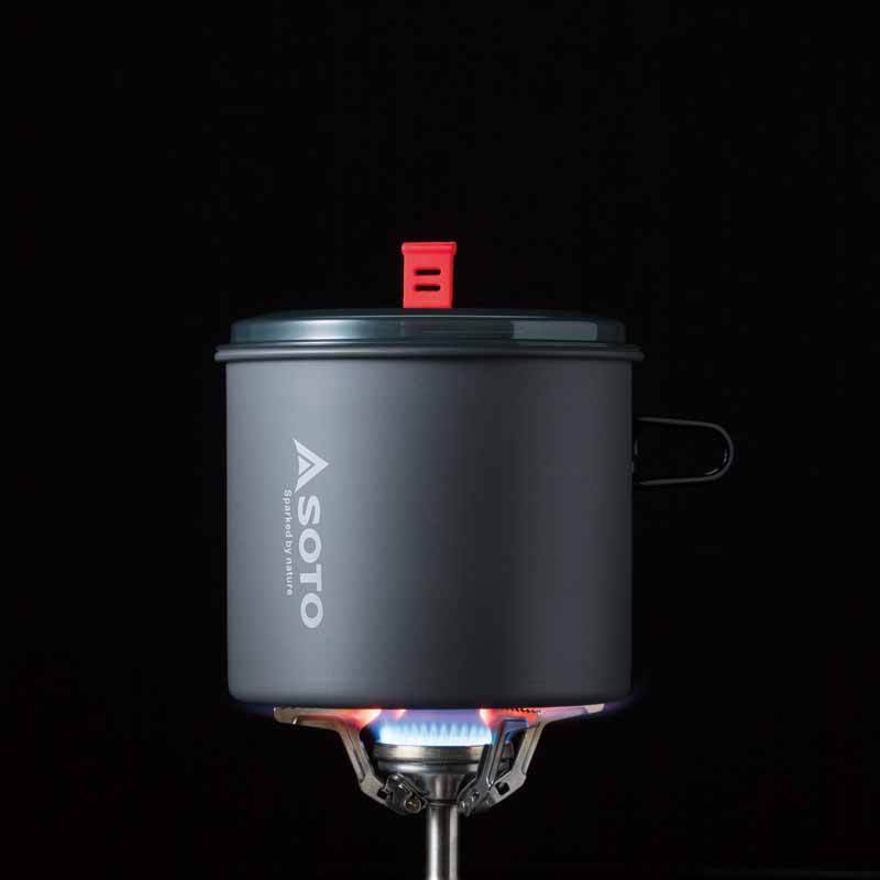 SOTO New River Pot 1 Litre shown sat on a stove