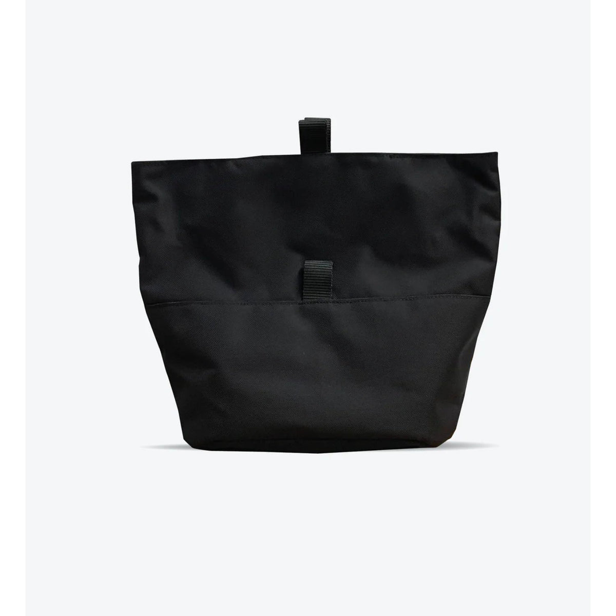 Black tote bag on a white background