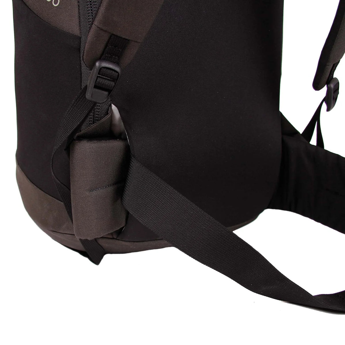 Close-up of Blue Ice Octopus 45L rucksack hip belt and strap system, designed for stability and support during climbing adventures.