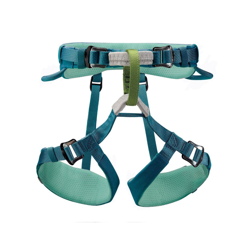 Petzl Macchu Atlantic Blue Kid's Harness, white background