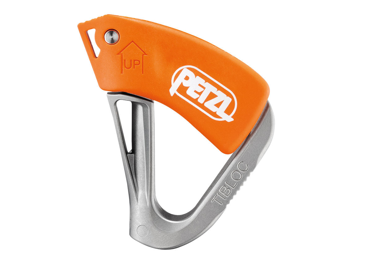 Petzl Tibloc ascender, in orange and silver colours