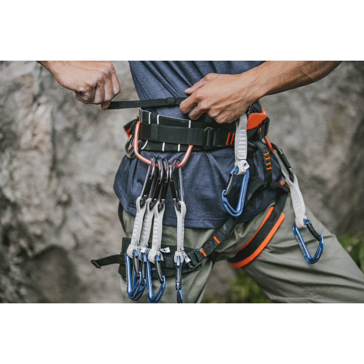 Mammut 4 Slide Harness in use, life style shot