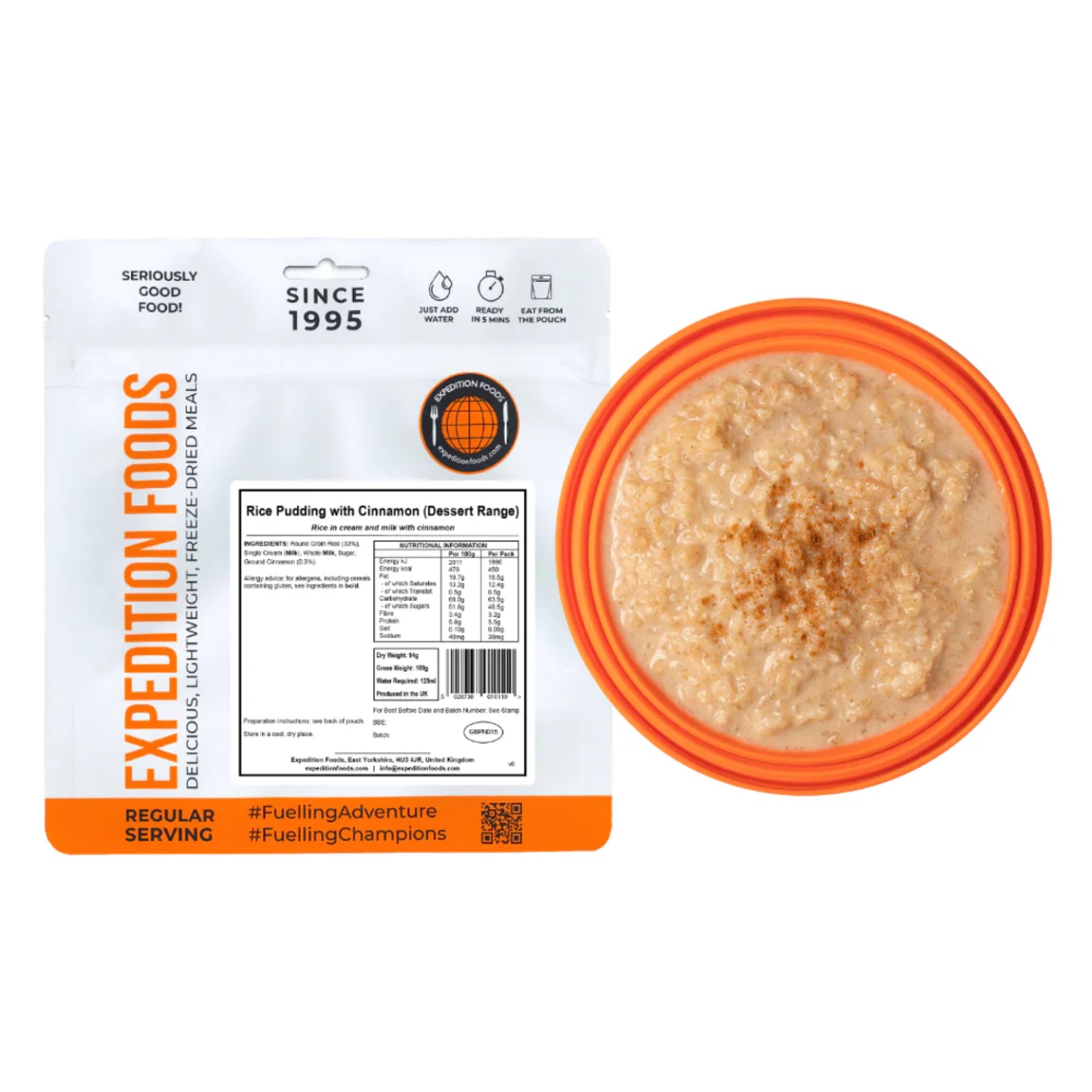 Expedition Foods Rice Pudding With Cinnamon (450kcal)