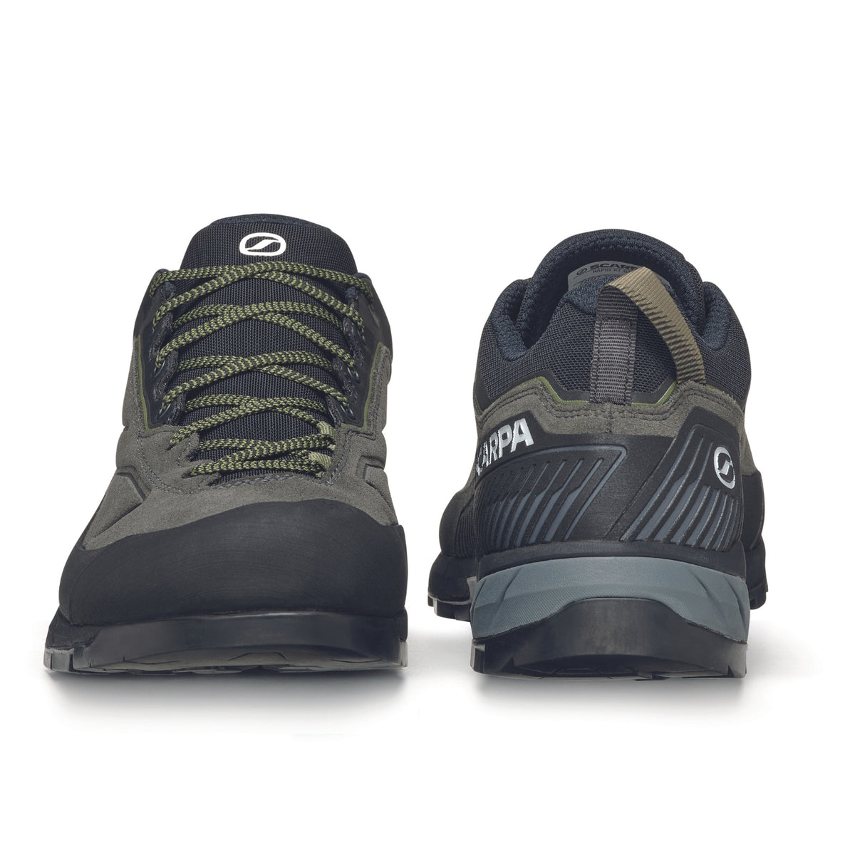 Scarpa Rapid XT GTX Mens approach shoe in shark-military green colour, showing toe box