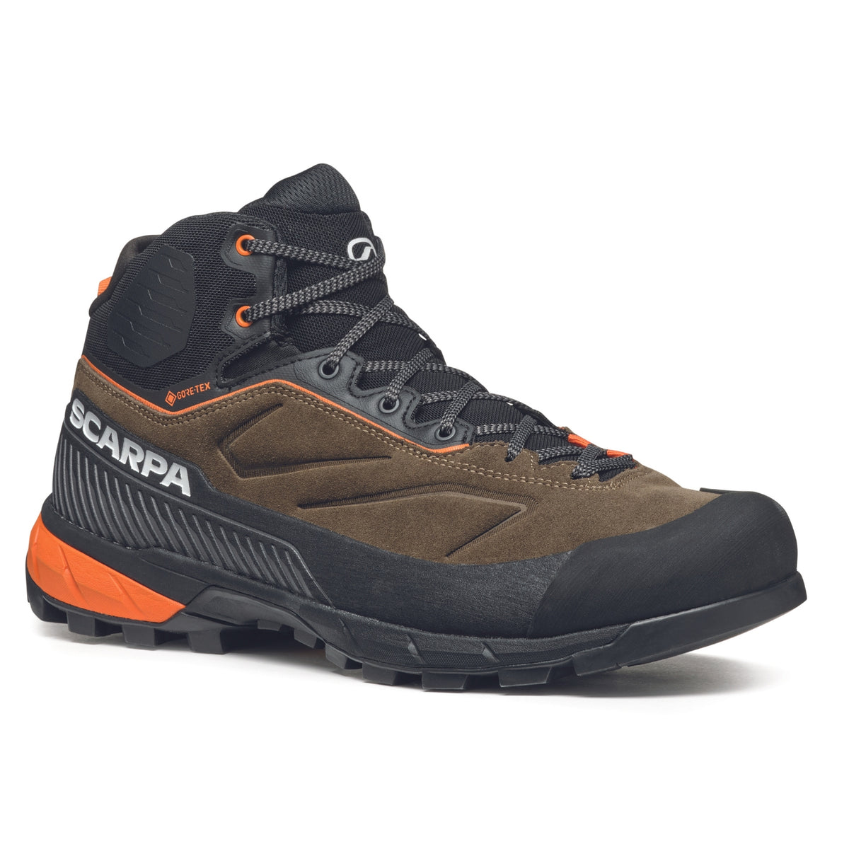 Scarpa Rapid XT Mid GTX Mens approach shoes in caribou rust showing side profile