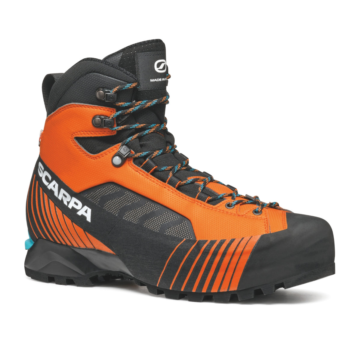 Scarpa Ribelle Lite HD Mens Orange and black hiking boot with visible branding on a white background