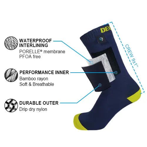 DexShell Ultra Thin Bamboo Crew Waterproof Socks