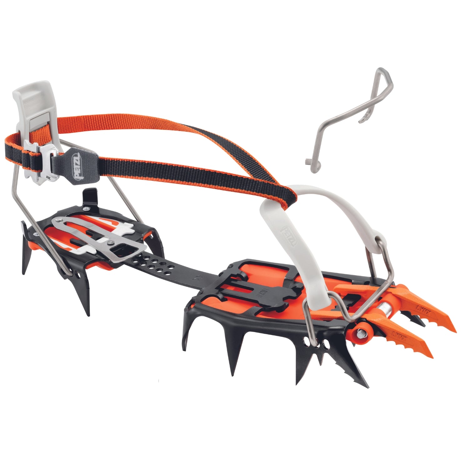 Petzl Lynx Crampon with the new alpen adapt in black and orange