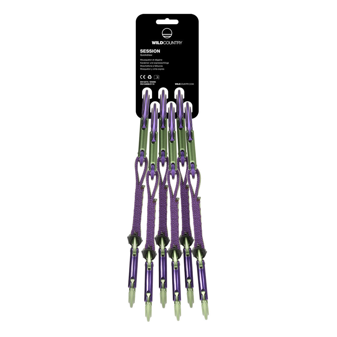 Wild Country Session Quickdraw 6-Pack in purple and green colour 
