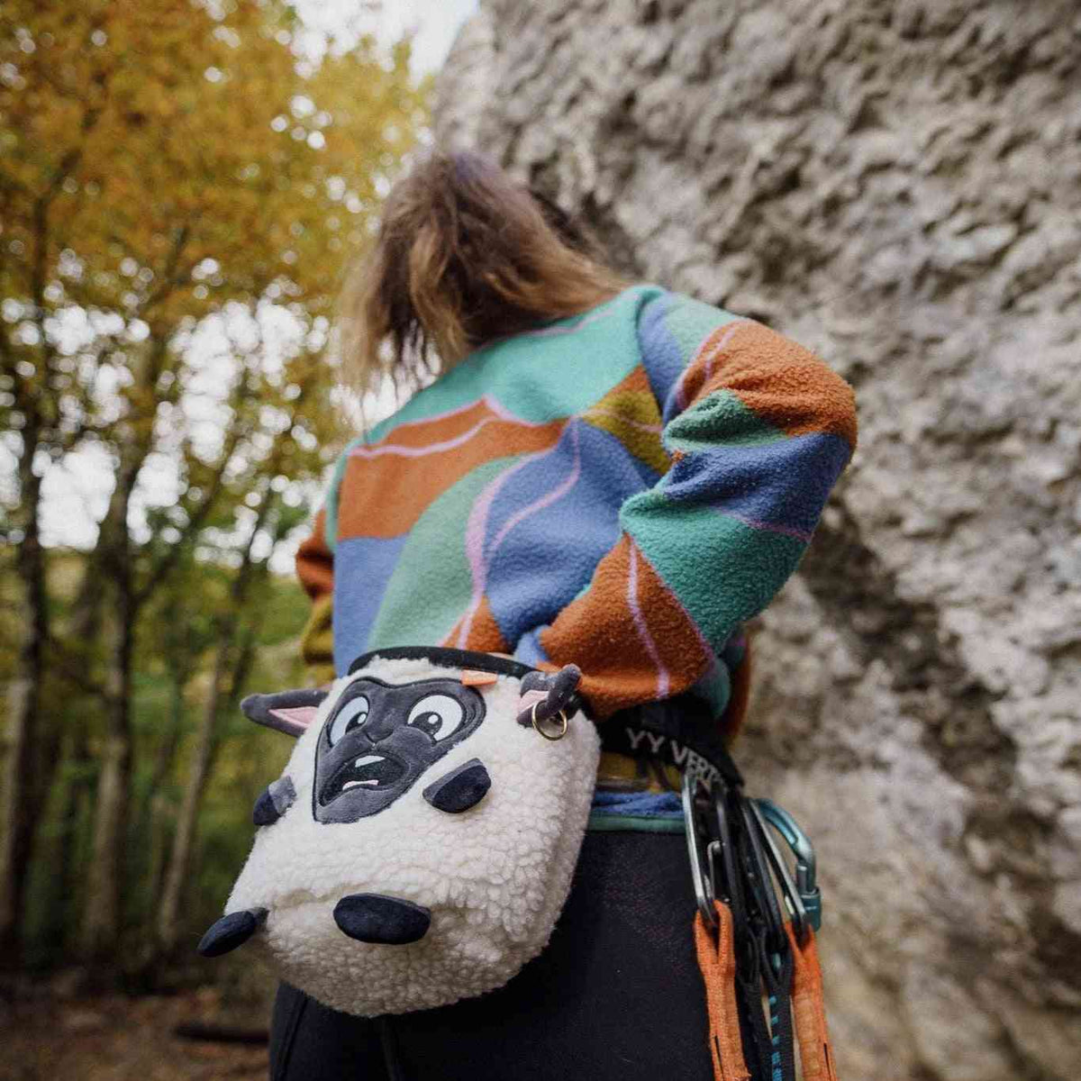 YY Sheep Chalk Bag In Use Outside