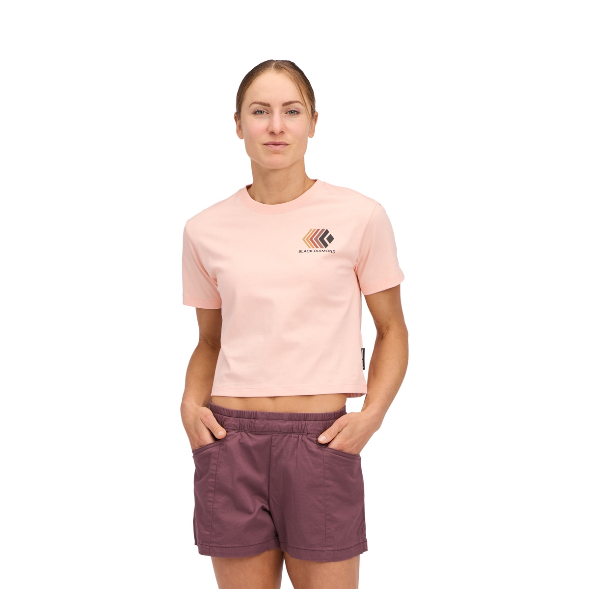 Black Diamond W Faded Crop SS Tee Small Pink (Sample)