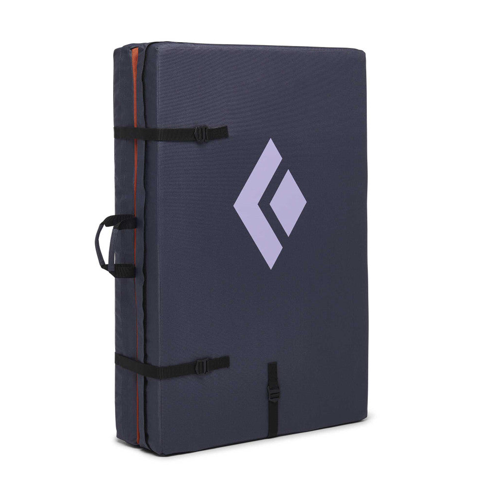 Black Diamond Circuit Crash Pad in rust orange colour. folded up.