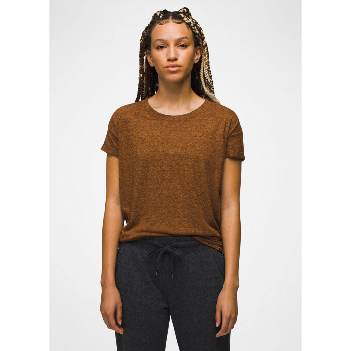 Prana COZY UP T-SHIRT - Womens S - Clay Heather