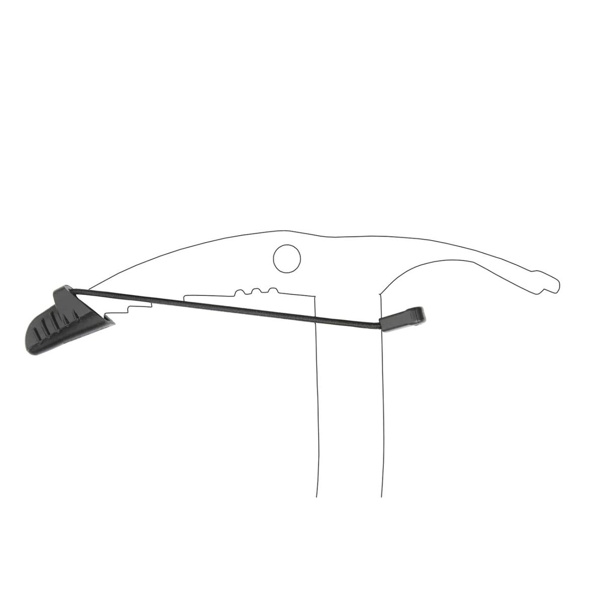 Black archery bow and arrow on a white background