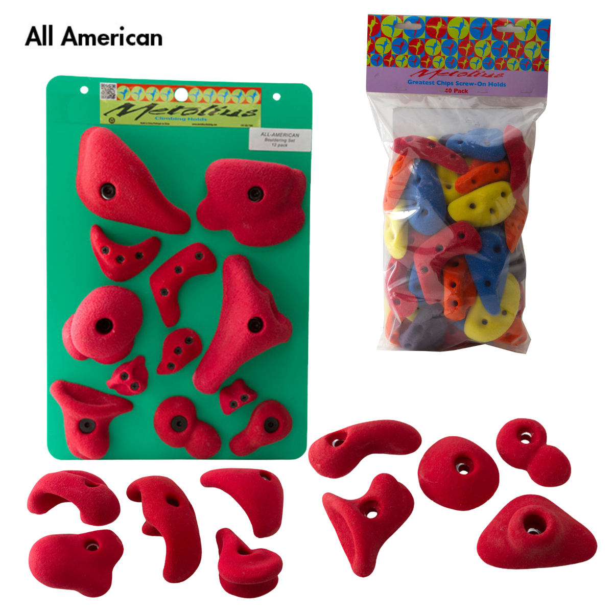 Metolius All American Climbing Holds Bundle (RED)