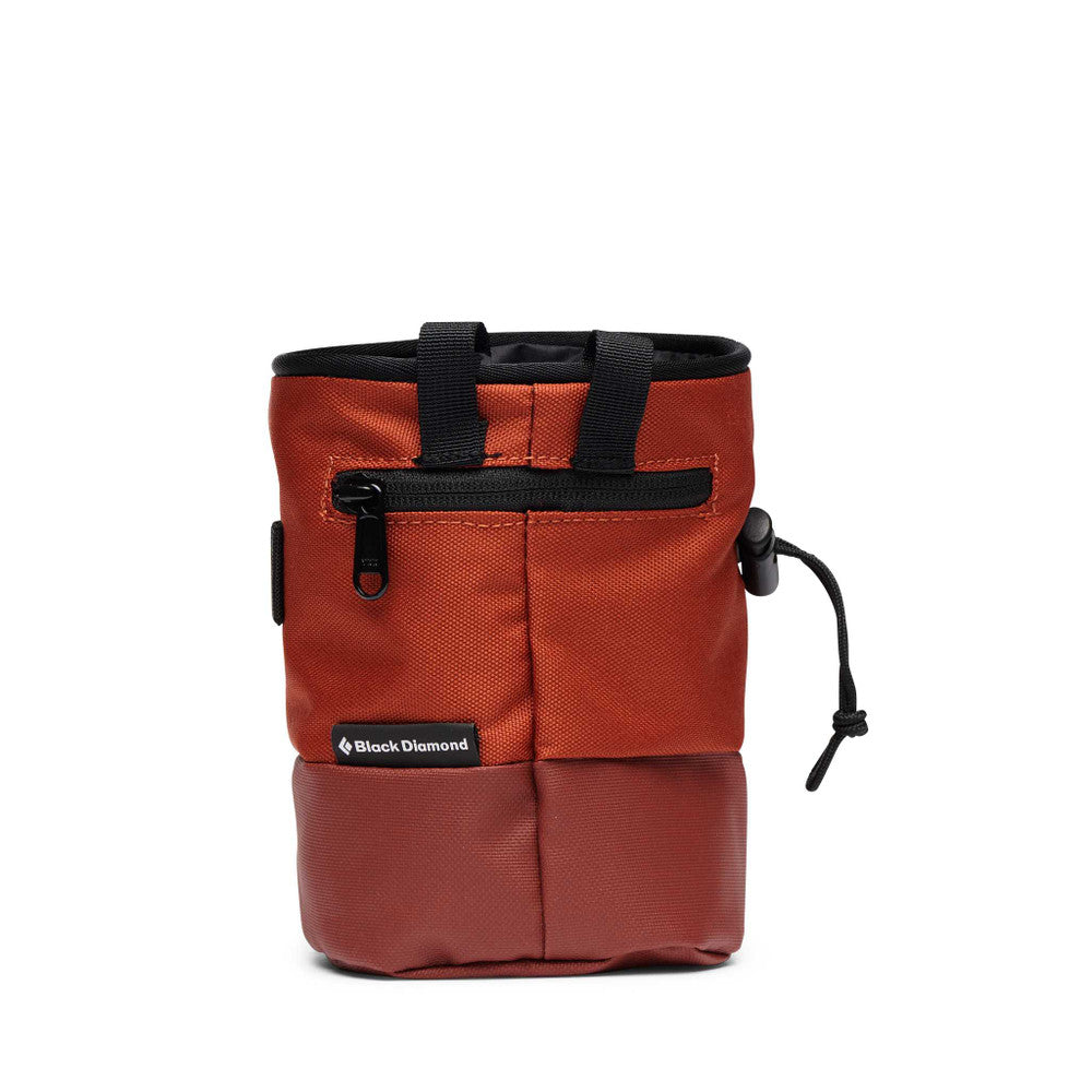 Black Diamond Mojo Zip Chalk Bag in burnt sienna colour