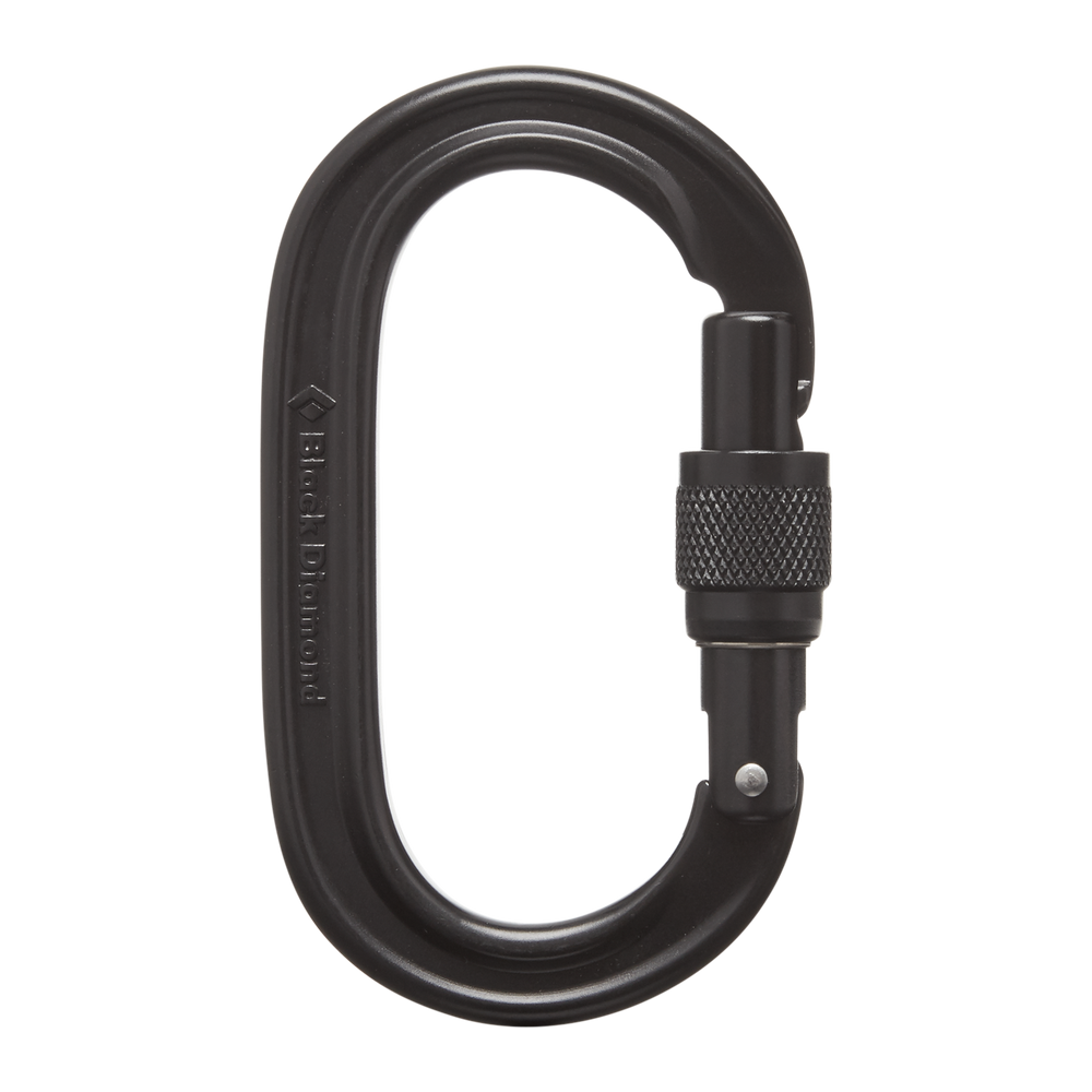 Black Diamond Oval Keylock Screwgate Carabiner, Black