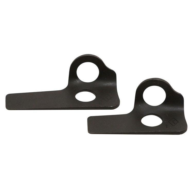 Pair of Black Diamond Knifeblade Pitons shown side by side, in black colour