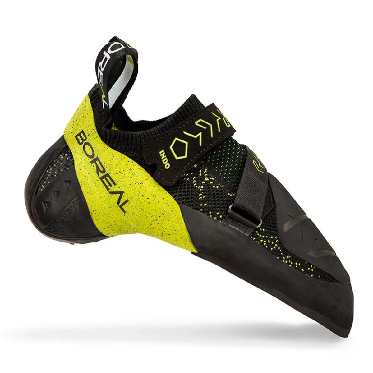 boreal indo mens climbing shoe in black and green