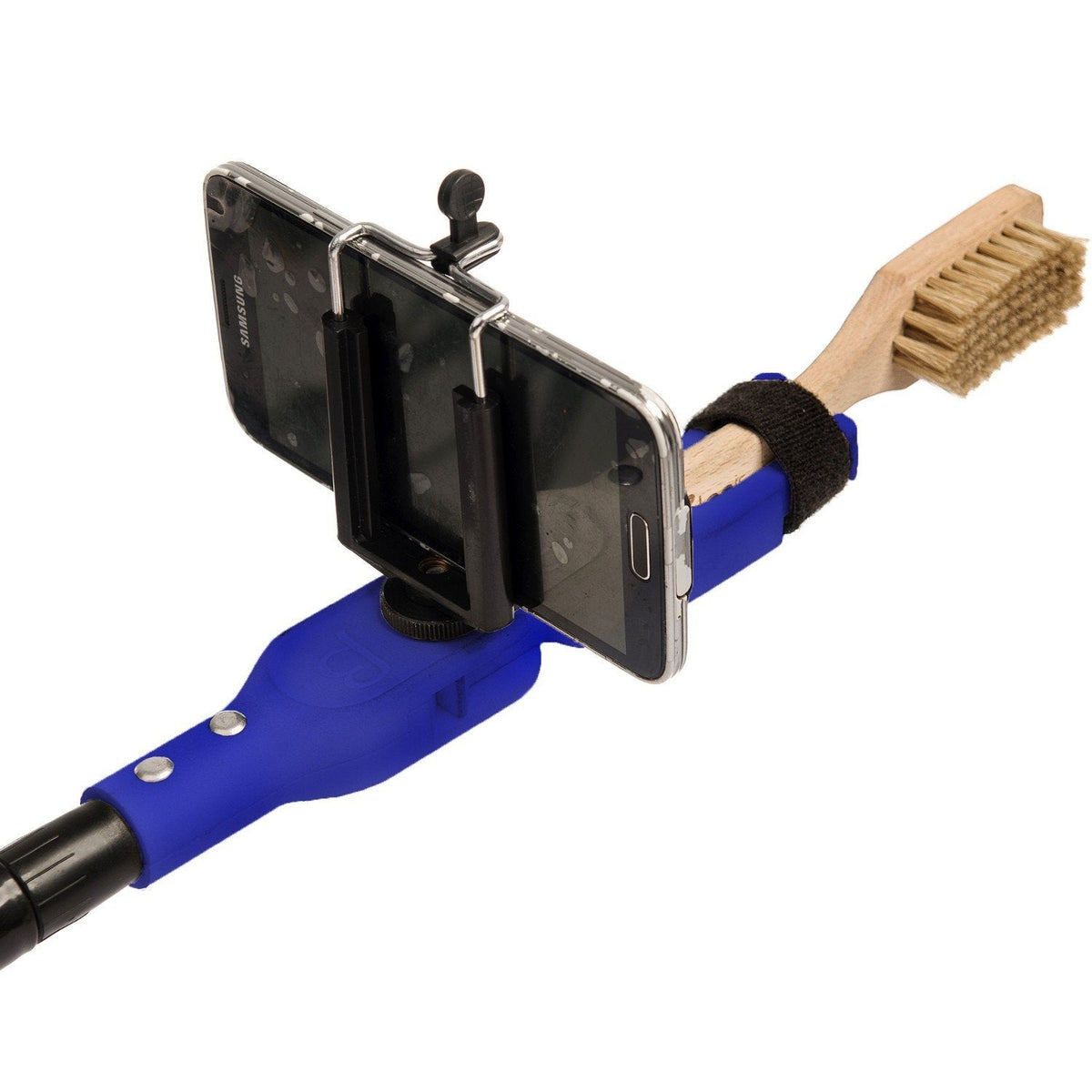Beta Project bouldering Brush Stick, shown with brush and accessories