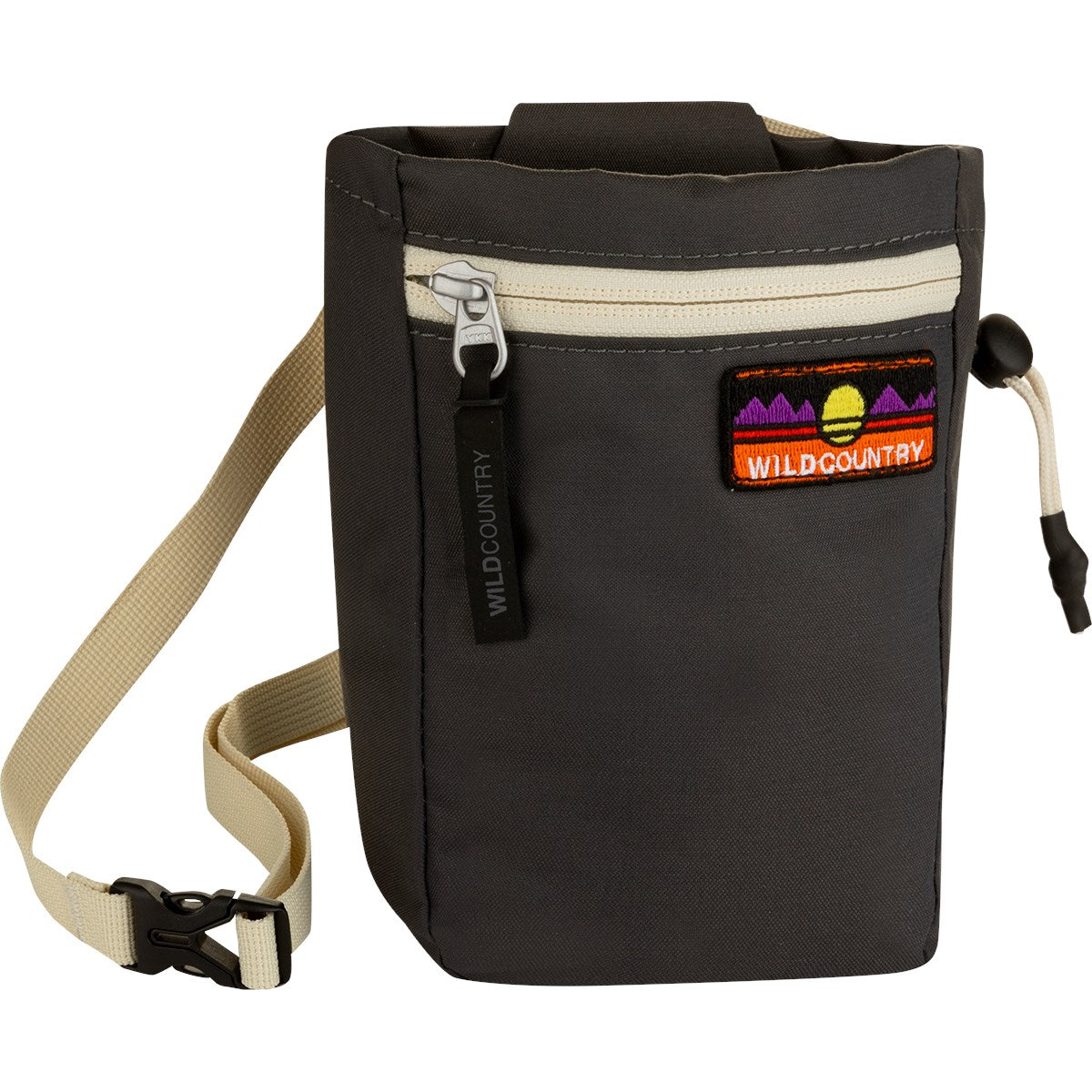 Wild Country Flow Chalk Bag - Retro logo in onyx colour