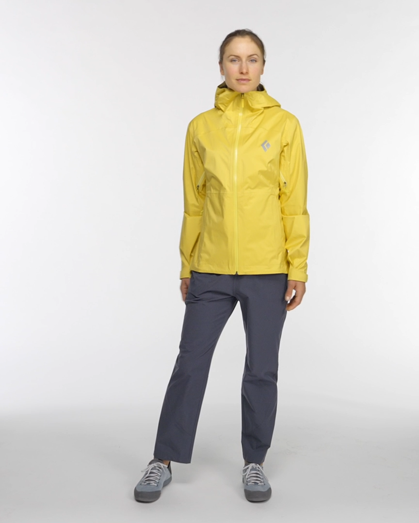 Black Diamond Women's Fineline Stretch Rain Shell - Size S - Soft Ochre (Sample)
