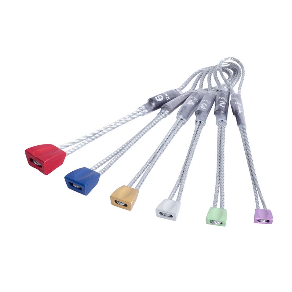DMM Wallnut climbing nut set, sizes 1 - 6, shown side by side