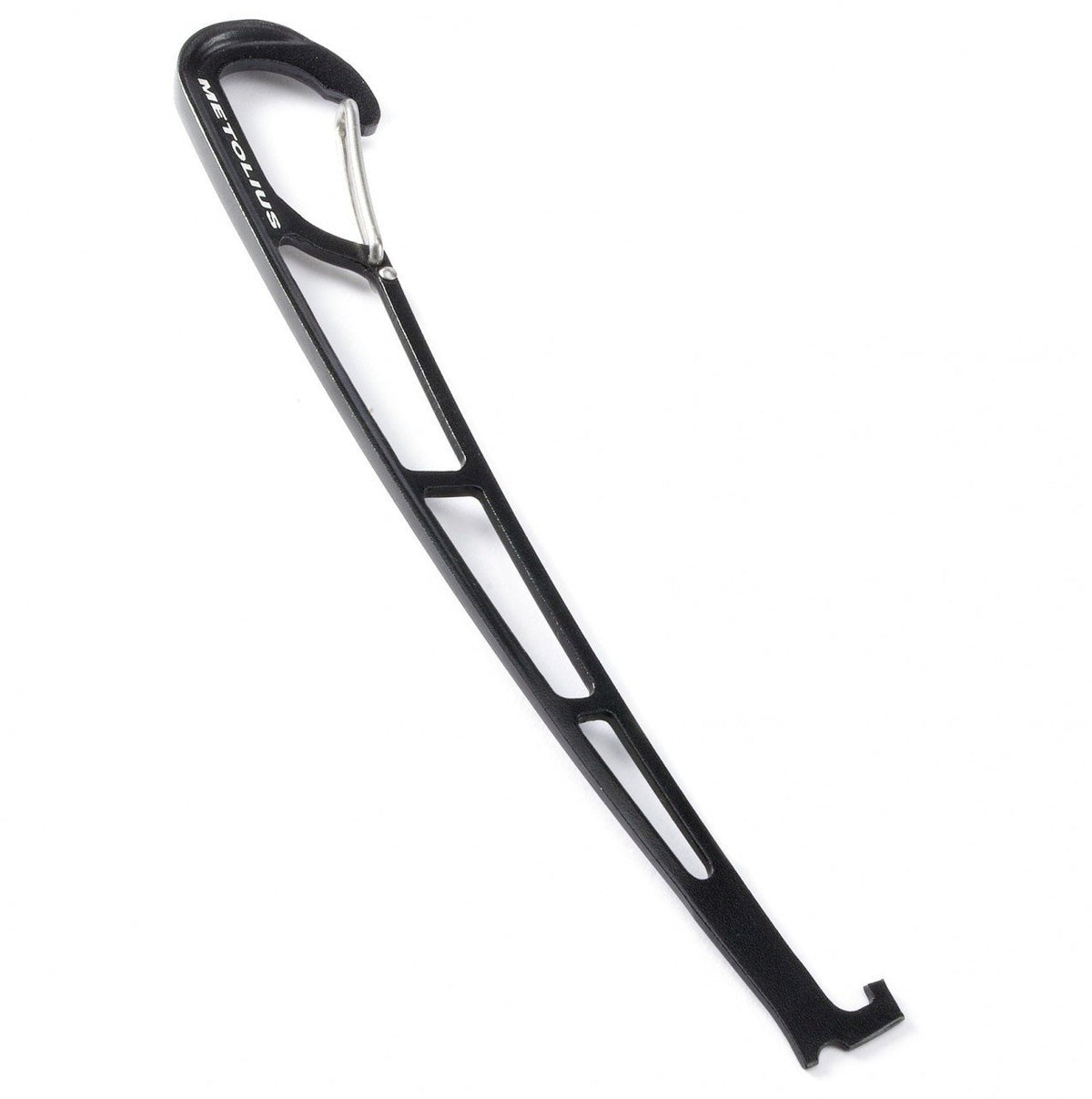 Metolius Feather Nut Tool, nut key for climbing, in black colour with built in carabiner