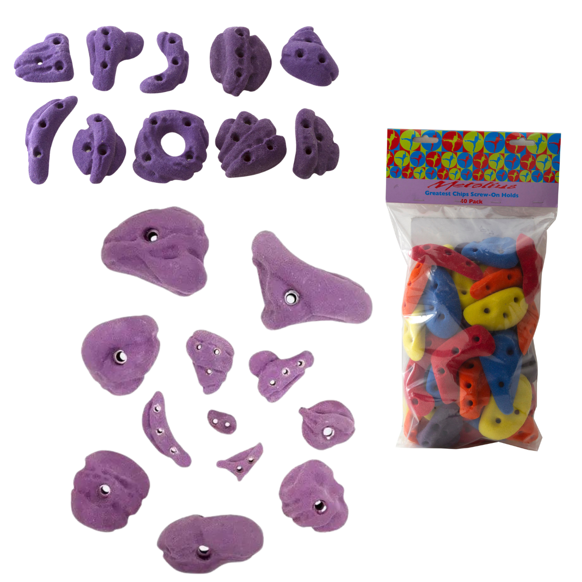 Metolius Flowstone Climbing Holds Bundle (Purple)