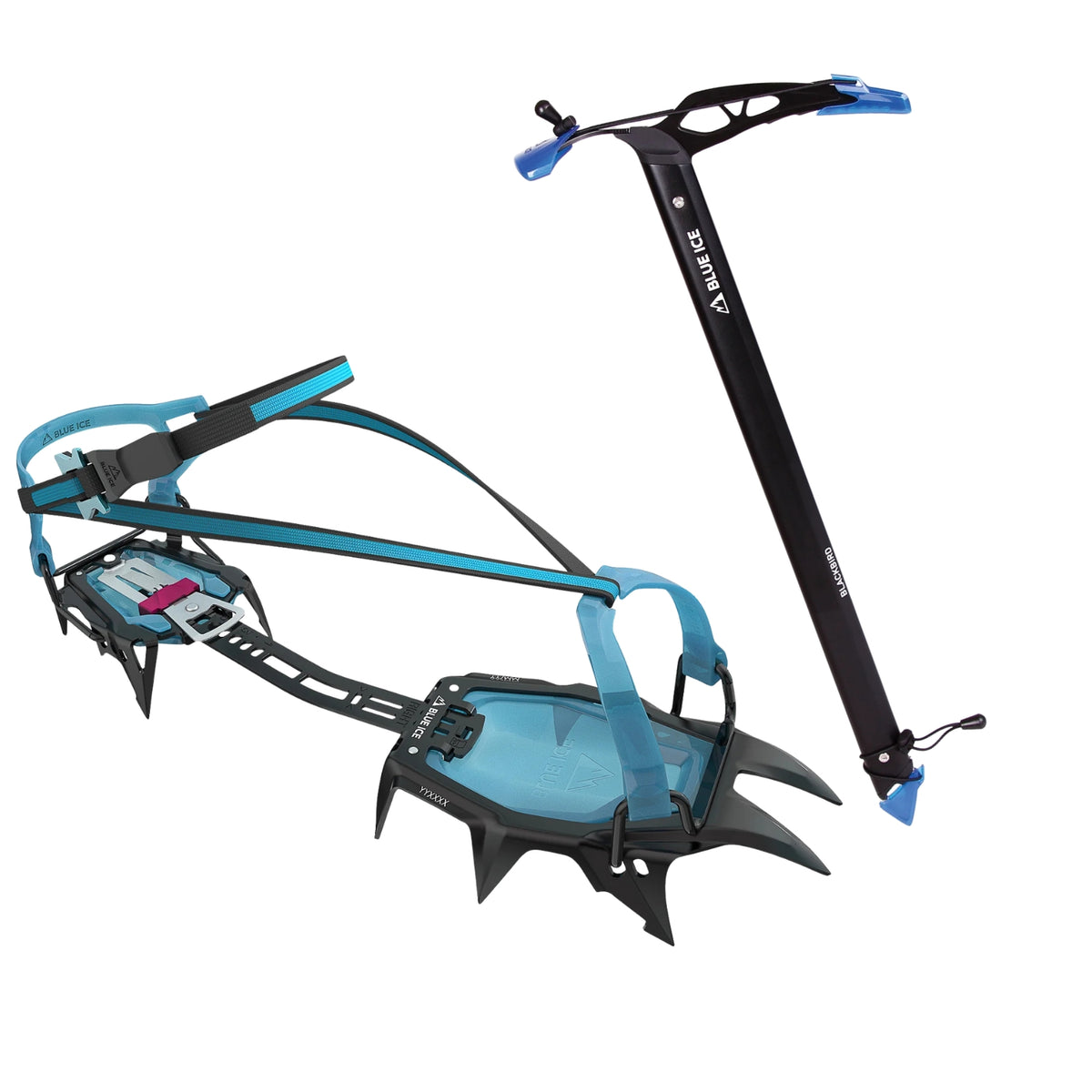 Blue Ice Griffin 12 Universal Crampon & Blackbird Ice Axe Bundle
